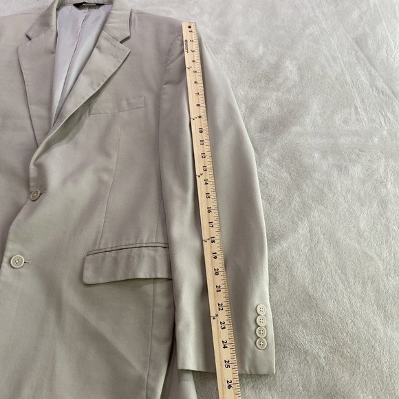 Jos A Bank Mens 42L Beige Cream Tailored Fit Sport Coat 2-Button Wool/Cotton GUC - Picture 8 of 12